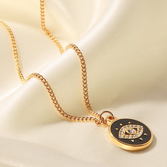 Evil Eye Coin Necklace - Picture 2 of 3